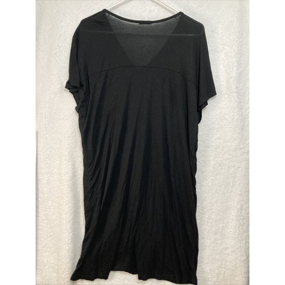 LAmade Shirt Dress Small S Black Micro Modal Soft Stretch Minimalist Loungewear - Picture 6 of 6